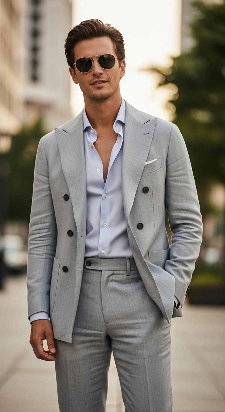 Steal These 9 Men’s Summer Suit Outfit Ideas Now 8 Breezy Double-Breasted