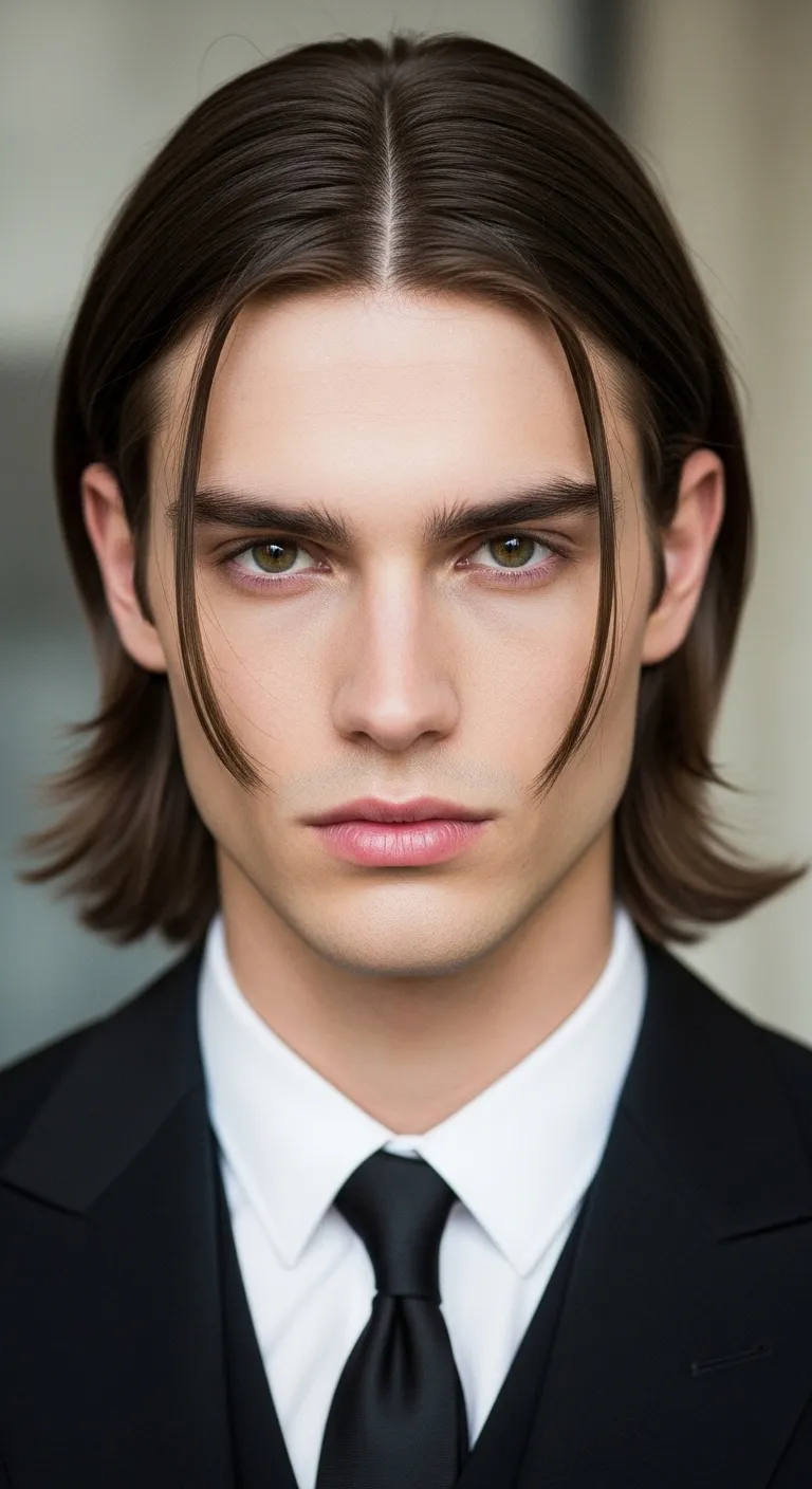 11 Stylish Chin Length Hairstyles Ideas for Every Face 6 Center-Part Curtain Cut