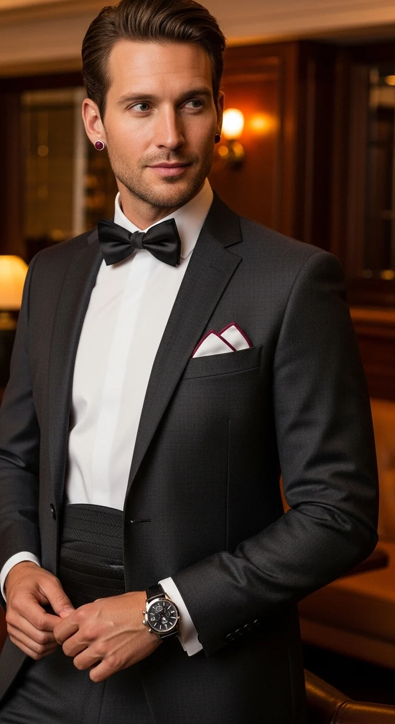 Men’s Cummerbund: 11 Ideas for a Polished Look 15 Coordinated But Not Matchy: Tie, Studs, Pocket Square