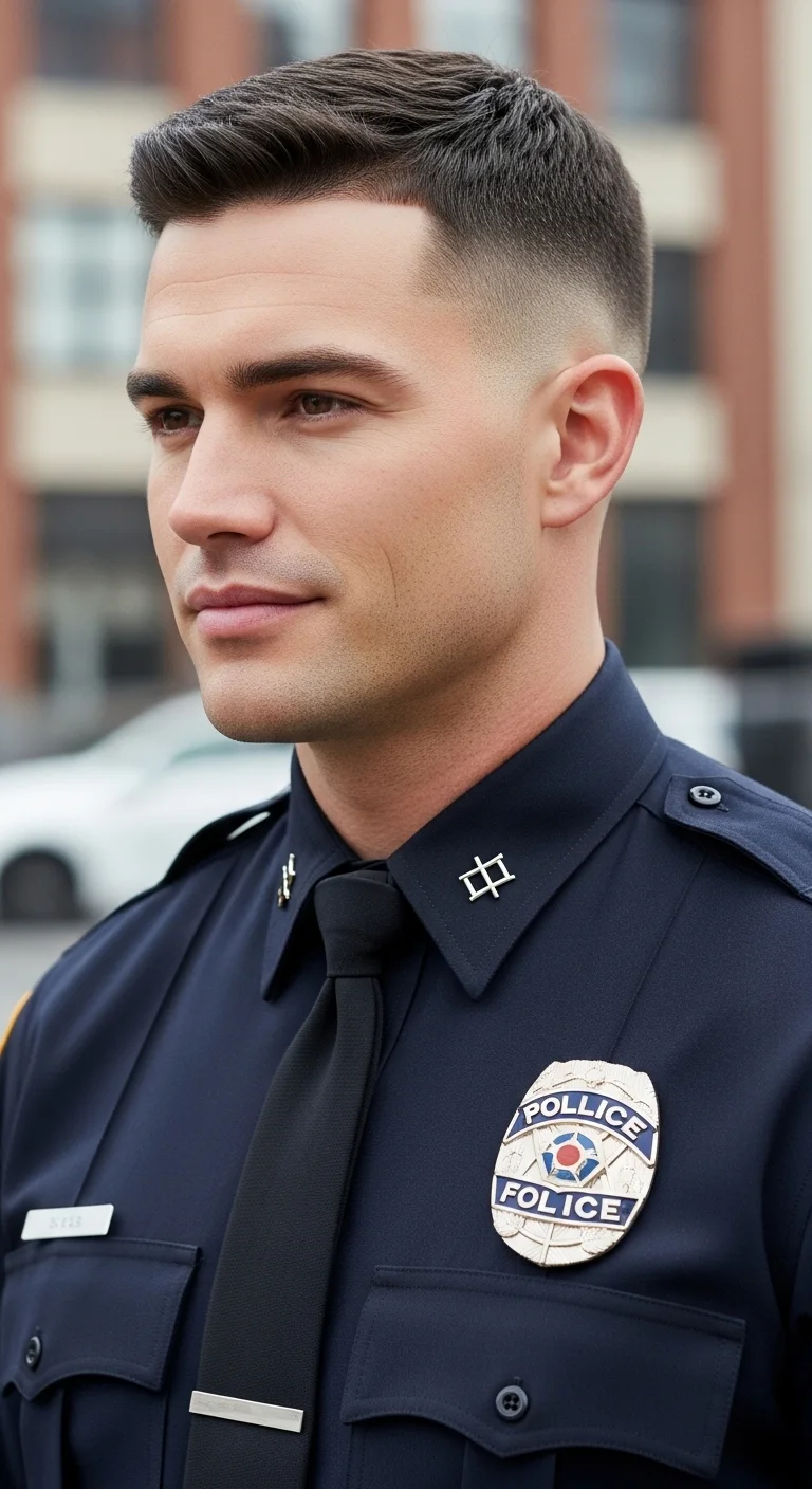 Sharp Cuts: 12 Police Haircut Styles for Men Ideas 7 Crew Cut With Tight Taper