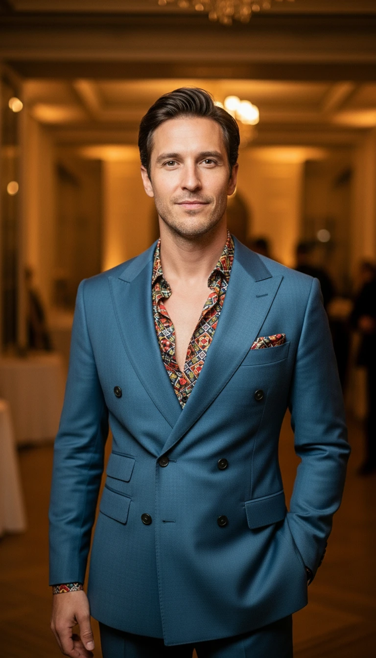 Party Outfits for Men: 8 Ideas That Turn Heads 10 Double-Breasted Suit, No Tie, Bold Shirt