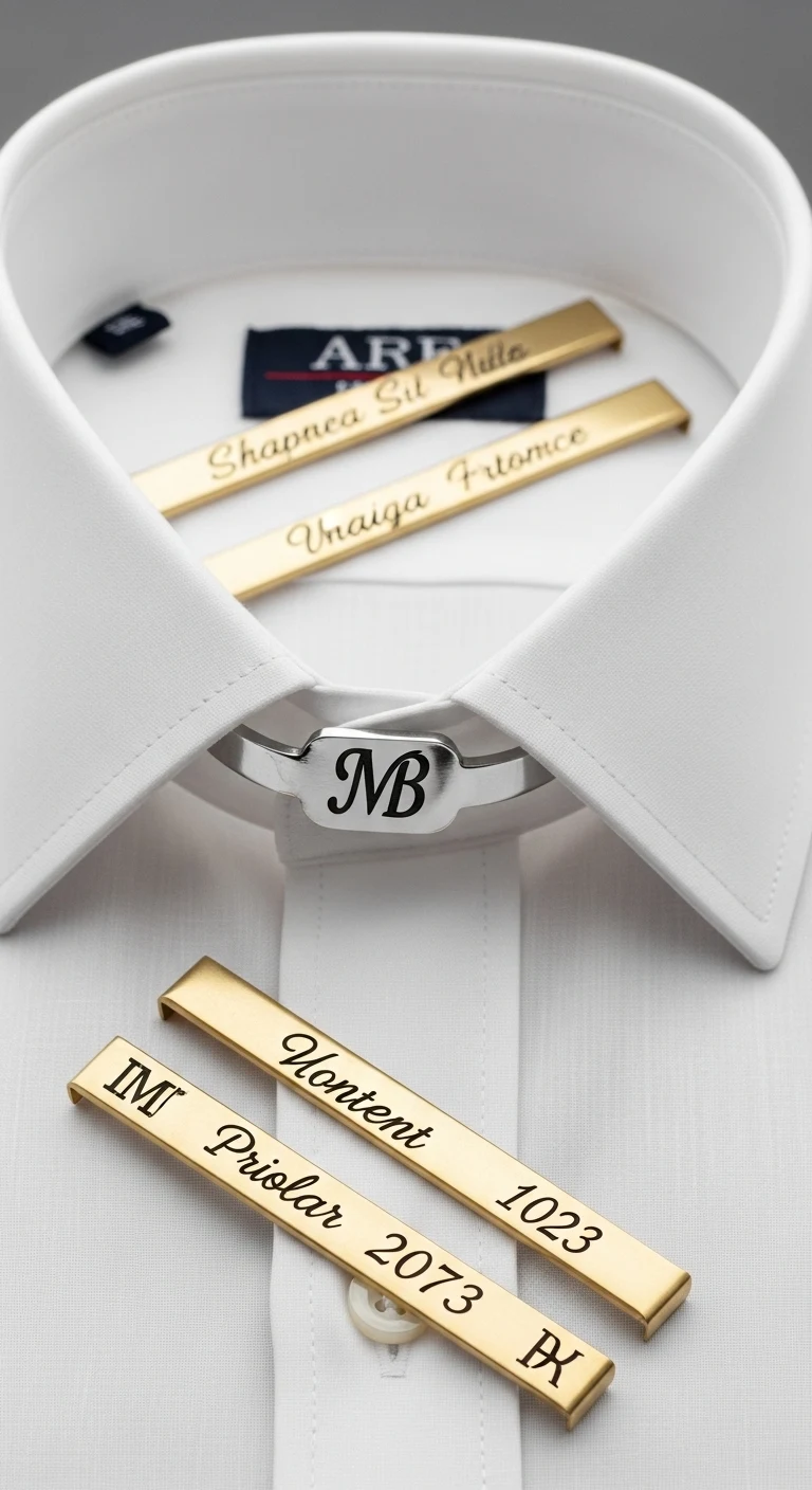 Collar Stays for Men: 7 Ideas That Keep Your Shirt Sharp All Day 10 Engraved Collar Stays for Personalized Style