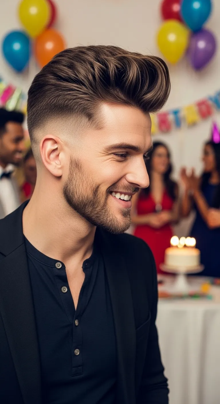 12 Birthday Hairstyle Ideas for Men to Level Up 6 Modern Quiff With Low Fade