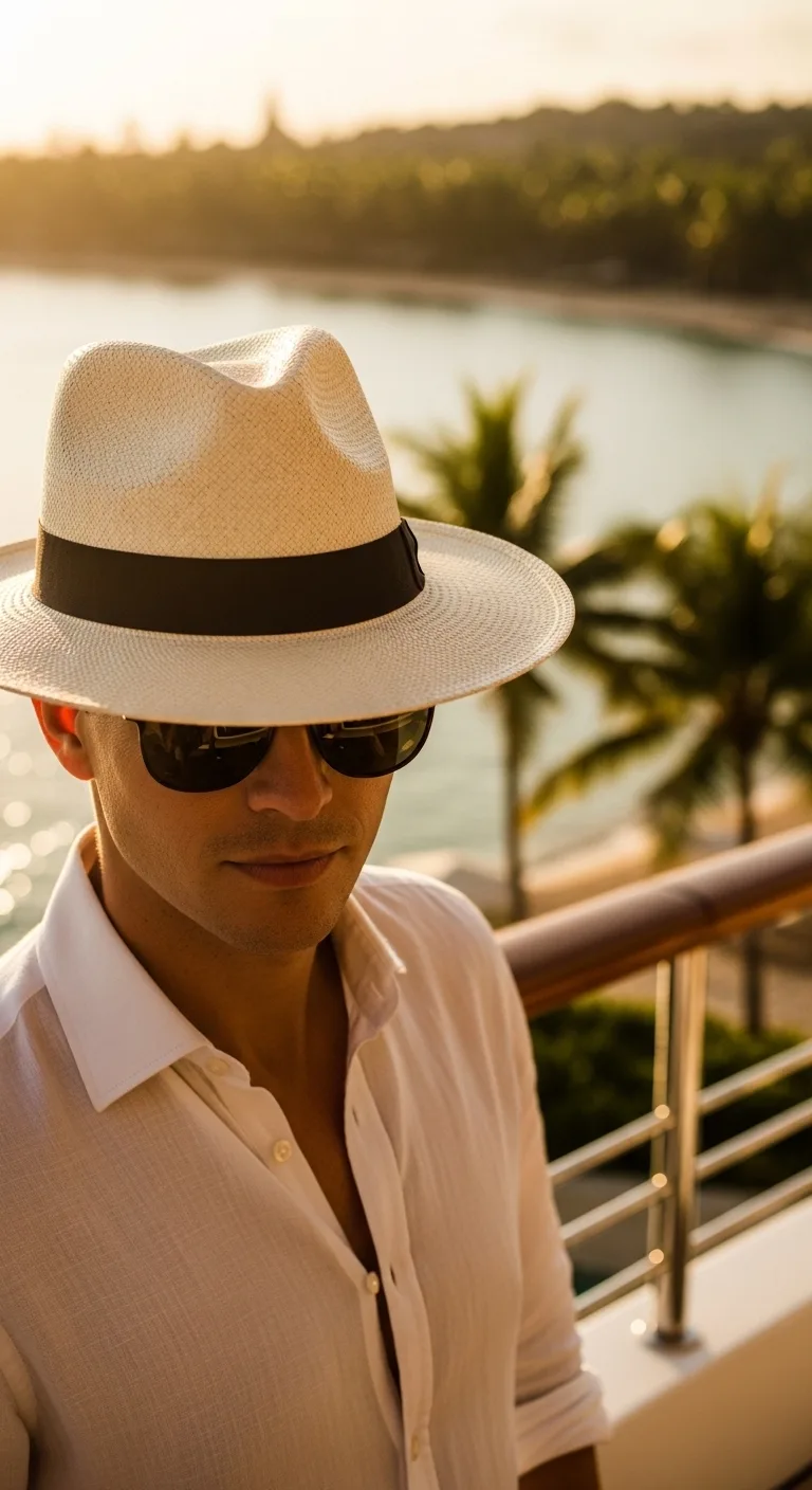 Men’s Summer Hats: 11 Stylish Options for Sunny Days 7 Panama Hat Jet-Setting Cool Meets Casual Sophistication