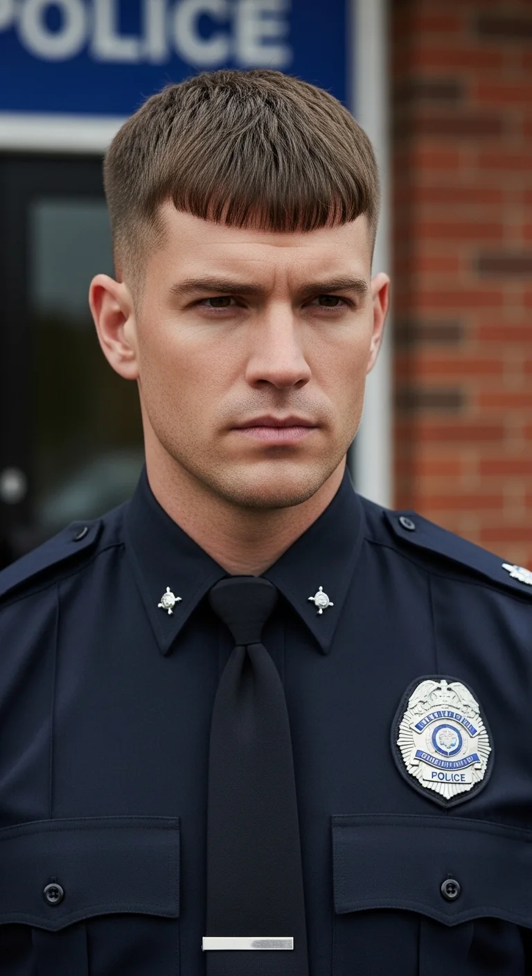 Sharp Cuts: 12 Police Haircut Styles for Men Ideas 12 Short Crop With Micro Fringe