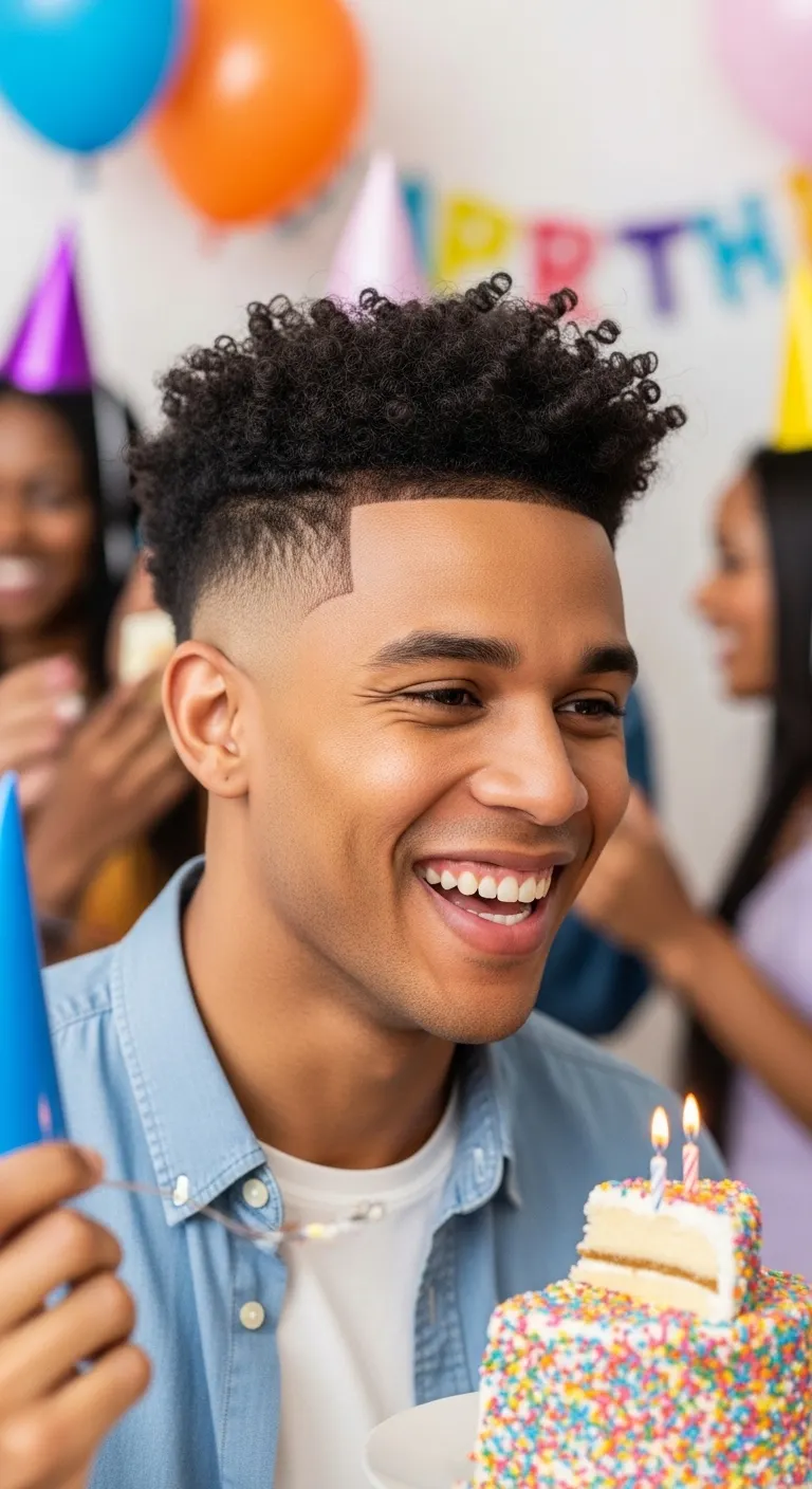 12 Birthday Hairstyle Ideas for Men to Level Up 4 Taper Fade With Curls On Top