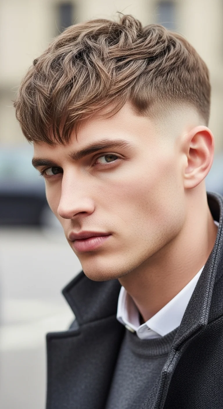 12 Trendy Drop Fade Haircut Ideas You’ll Love 6 Textured Fringe With Tapered Drop