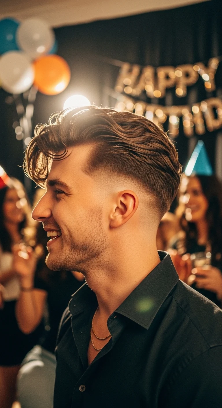 12 Birthday Hairstyle Ideas for Men to Level Up 9 Wavy Blowout With Tapered Sides