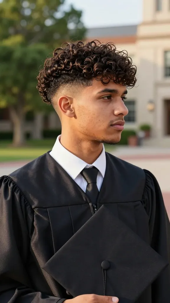 Graduation Haircut: 11 Ideas for a Fresh New Look 8 Low Fade With Curly Top Definition