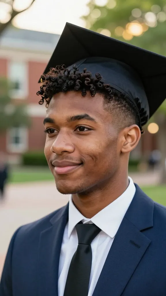 Graduation Haircut: 11 Ideas for a Fresh New Look 14 Tight Curls With A Sponge And Temple Fade