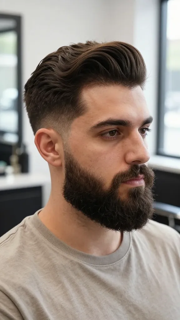 7 Short Hair with Beard Styles for Men That Look Sharp 11 Short Quiff + Full Beard