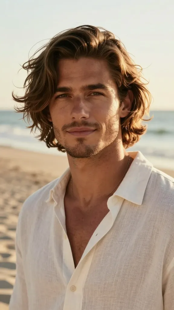 Bob Hairstyles for Men: 12 Ideas That Turn Heads 4 Wavy Surfer Bob With Natural Texture