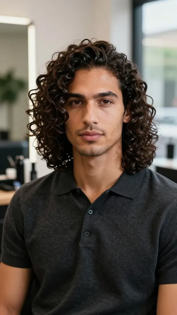 Master 10 Groomed Long Hair Hairstyles Ideas for Men 9 Defined Curls With A Clean Neckline