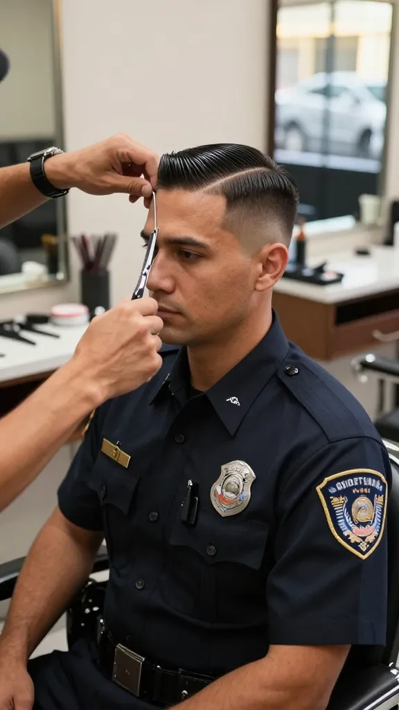 Sharp Cuts: 12 Police Haircut Styles for Men Ideas 11 Regulation Side Part With Hard Line