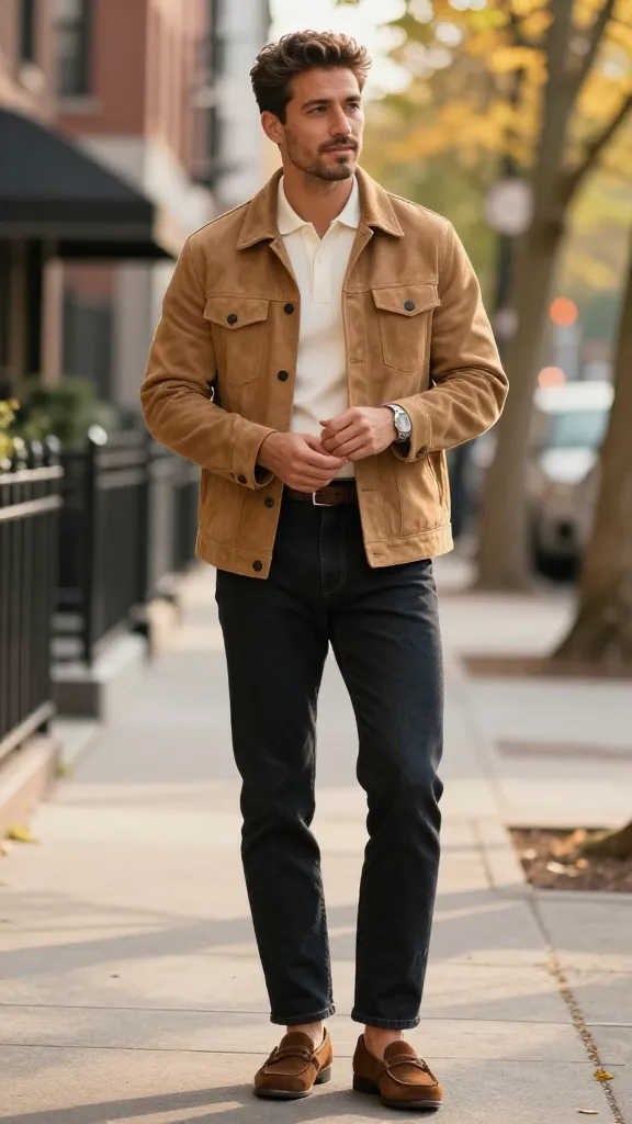 12 Polo Shirts Style Ideas for Men That Look Insanely Sharp 8 Layer With a Lightweight Jacket