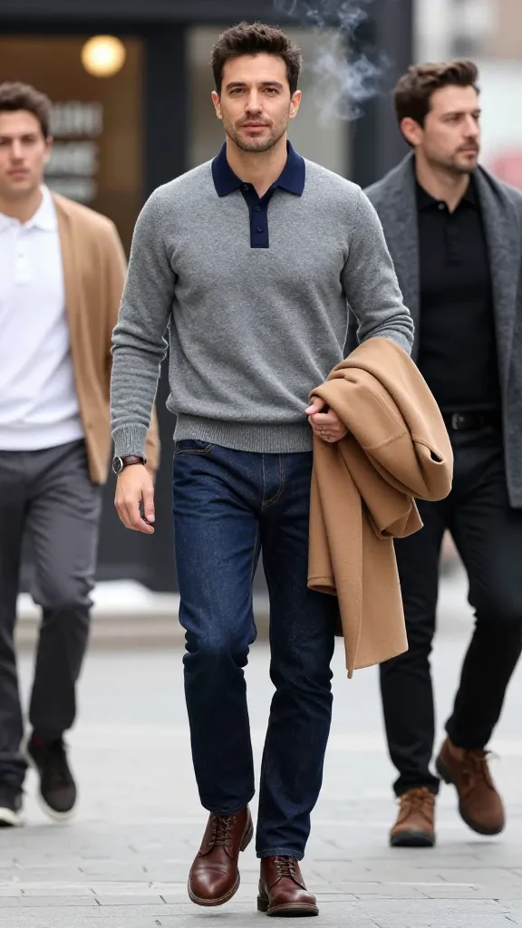 12 Polo Shirts Style Ideas for Men That Look Insanely Sharp 16 Cold-Weather Layers: Polo Under Knitwear