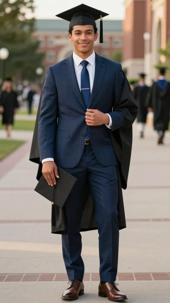 12 Graduation Suit Ideas That Make a Statement 9 Pattern Play: Subtle Checks That Pop On Camera