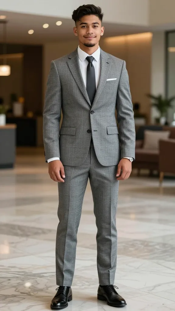 11 Prom Suit for Men That Steal the Show 9 Checkmate: Subtle Plaid Suit