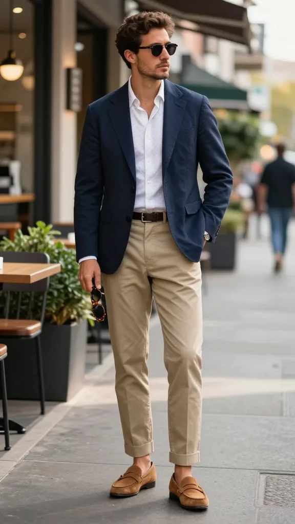 8 Stylish Semi-Formal Outfit Looks for Any Occasion 6 Tropical-Weight Blazer With Tailored Chinos