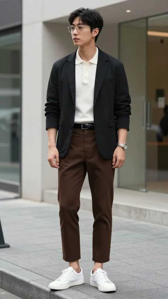 Upgrade Your Style with 12 Korean Smart Casual Men Ideas 5 Cropped Trousers That Show Just Enough Ankle
