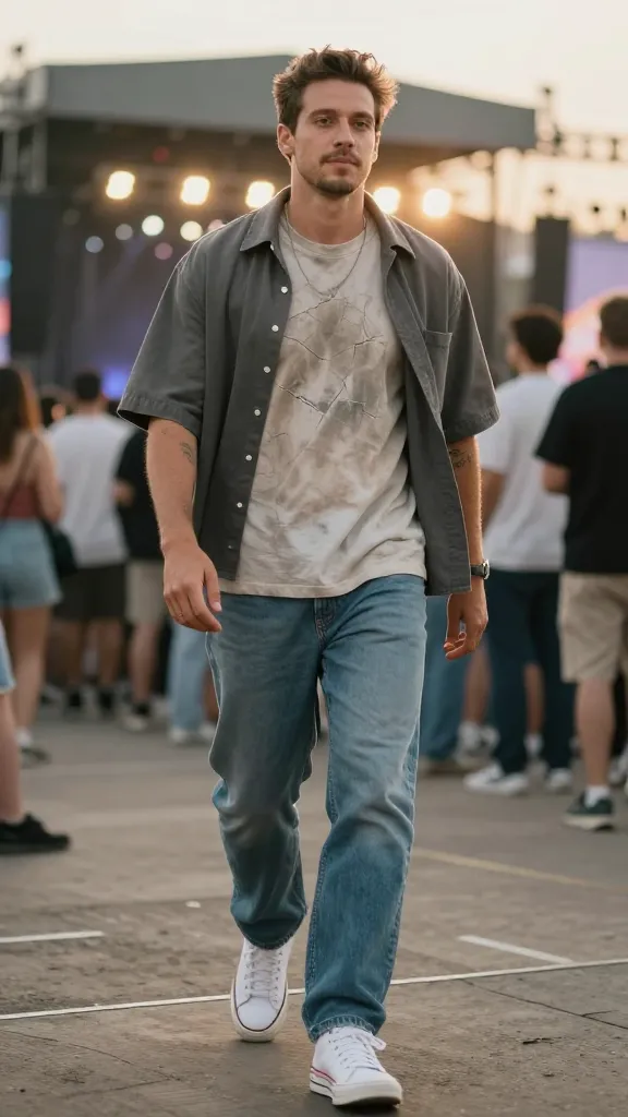 10 Concert Outfits for Men That Hit Every Vibe 5 Vintage Band Tee + Modern Layers