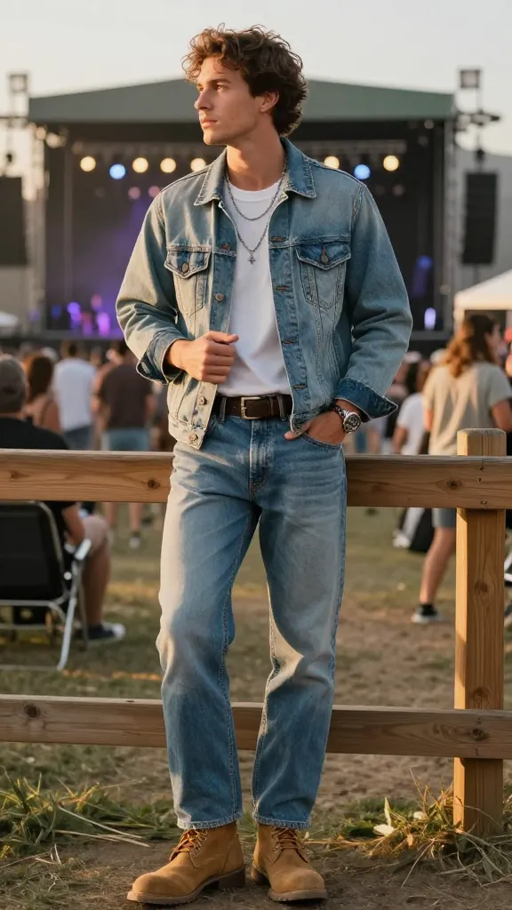 10 Concert Outfits for Men That Hit Every Vibe 7 Denim-On-Denim Comeback