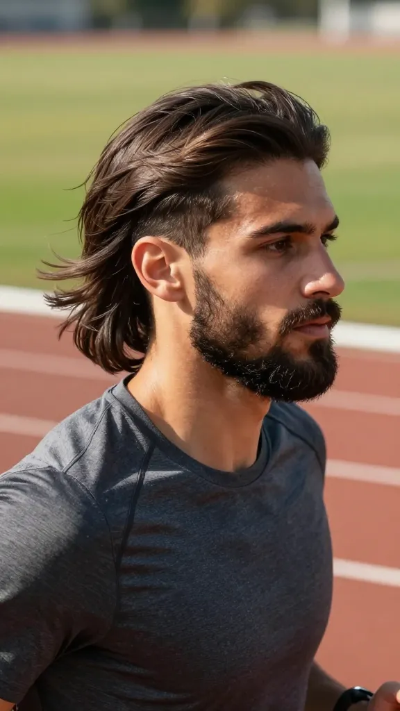 Viral 11 Flow Haircut with Beard Ideas for Men Today 10 Athlete Flow With a Chin-Heavy Beard