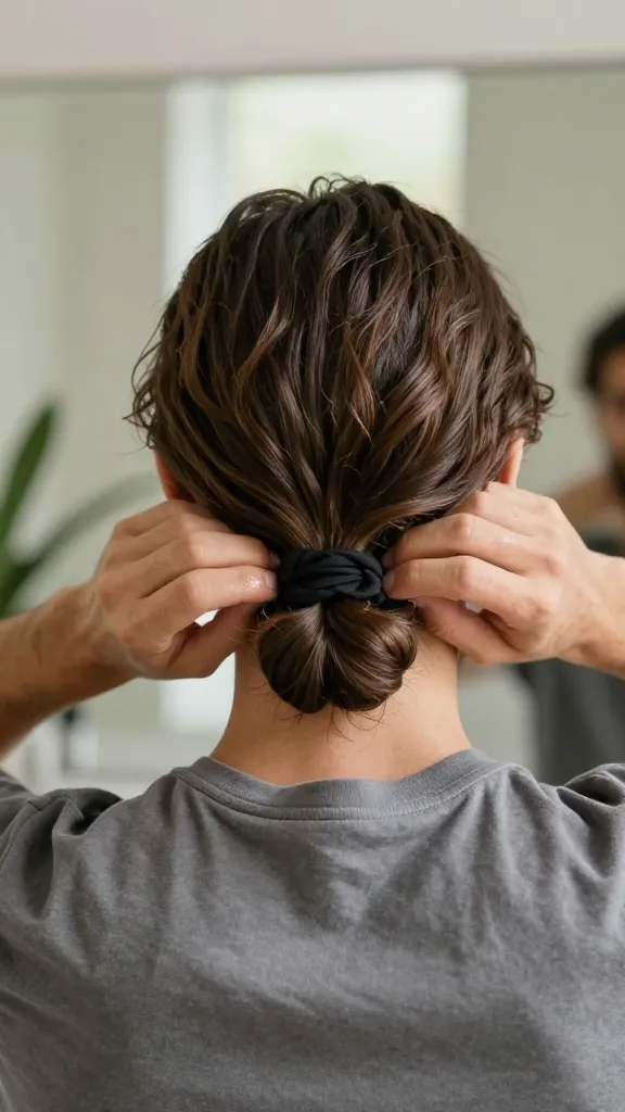 Viral 7 Growing Out Hair Hairstyles Ideas for Men 9 Low Bun Or Tail