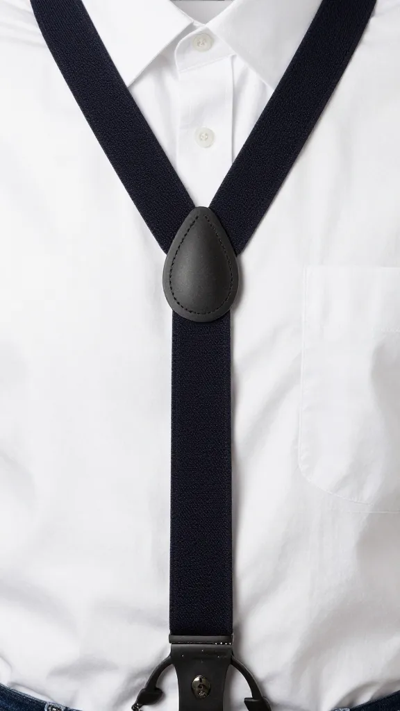 Bold Suspenders Vintage Vs Modern Style 5 Y-back grosgrain suspenders on crisp white dress shirt, macro shot