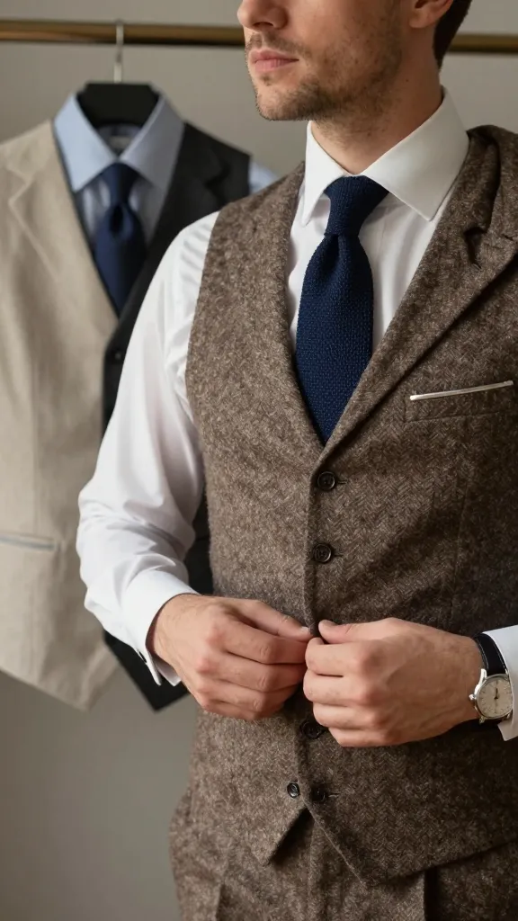 Waistcoat Accessories: 12 Stylish Ways to Upgrade Your Look 14 Textured Tie Or Knit Tie For Contrast