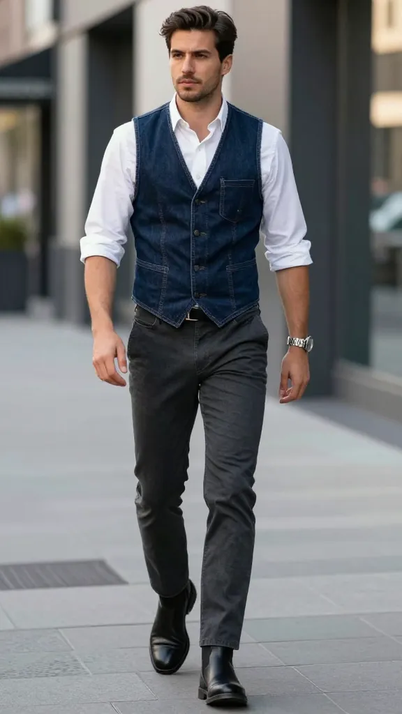 Waistcoats for Men Style: 10 Ideas That Instantly Elevate 6 Denim Waistcoat, Zero Cowboy Energy