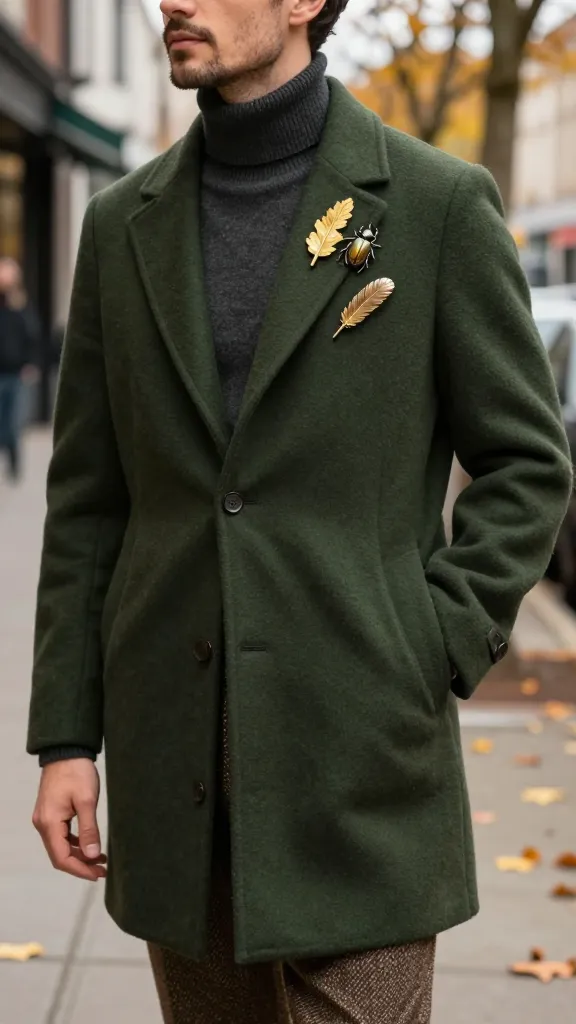 9 Brooches for Men's That Elevate Any Outfit 8 Nature Motifs: Leaves, Beetles, And Feathers