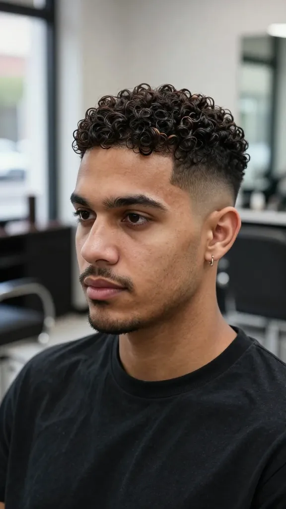 10 Textured Hairstyles for Men Viral Ideas You Need Now 9 Curly Top With Faded Sides
