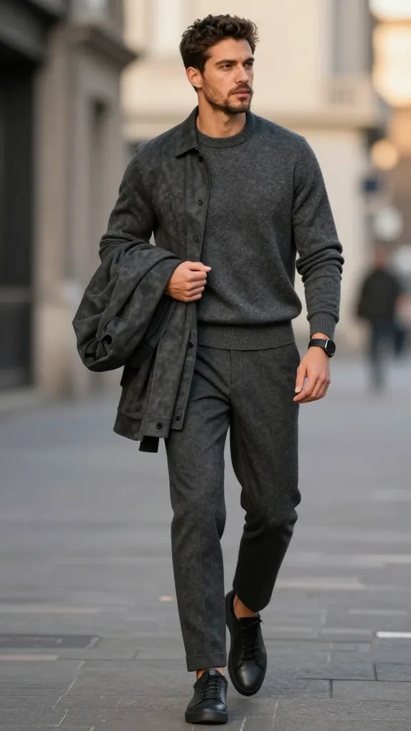 Textured Outfit for Men: 9 Ideas That Turn Heads 7 Monochrome, But Make It Textured
