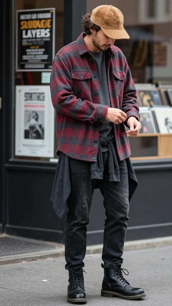 Textured Outfit for Men: 9 Ideas That Turn Heads 13 Grunge-Lite Layers: Flannel, Distressed Denim, And Boots