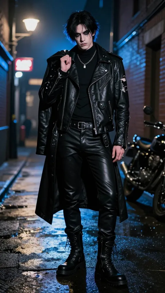 10 Gothic Outfits for Men: Viral Ideas to Own the Night 9 Leather Majesty: Biker Meets Night Stalker