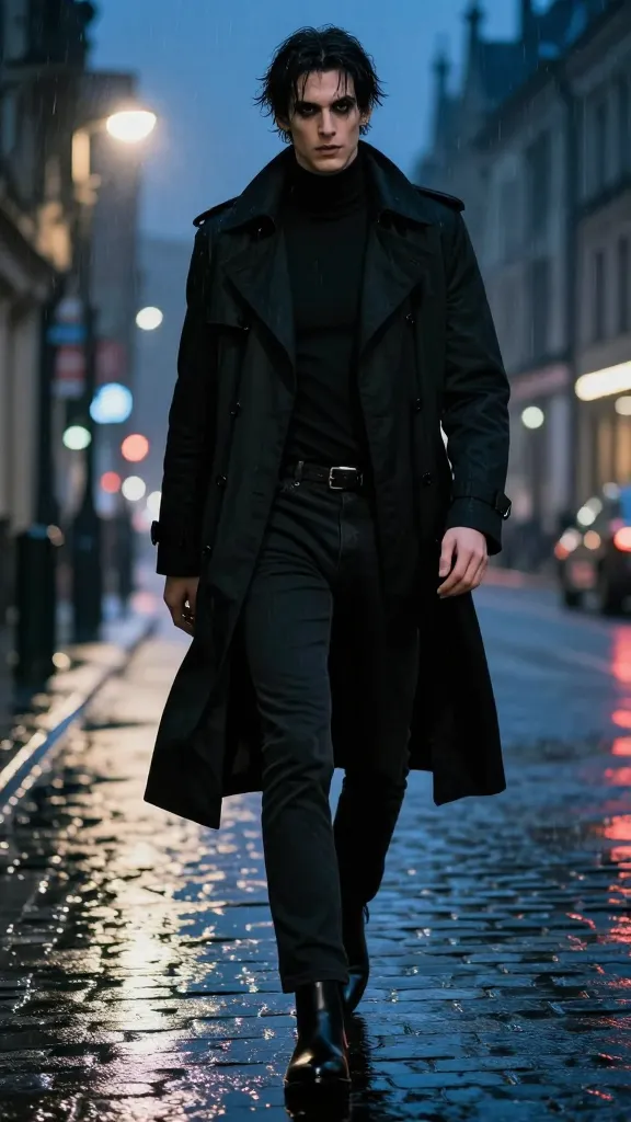 10 Gothic Outfits for Men: Viral Ideas to Own the Night 13 Midnight Trench: Coats That Command The Street
