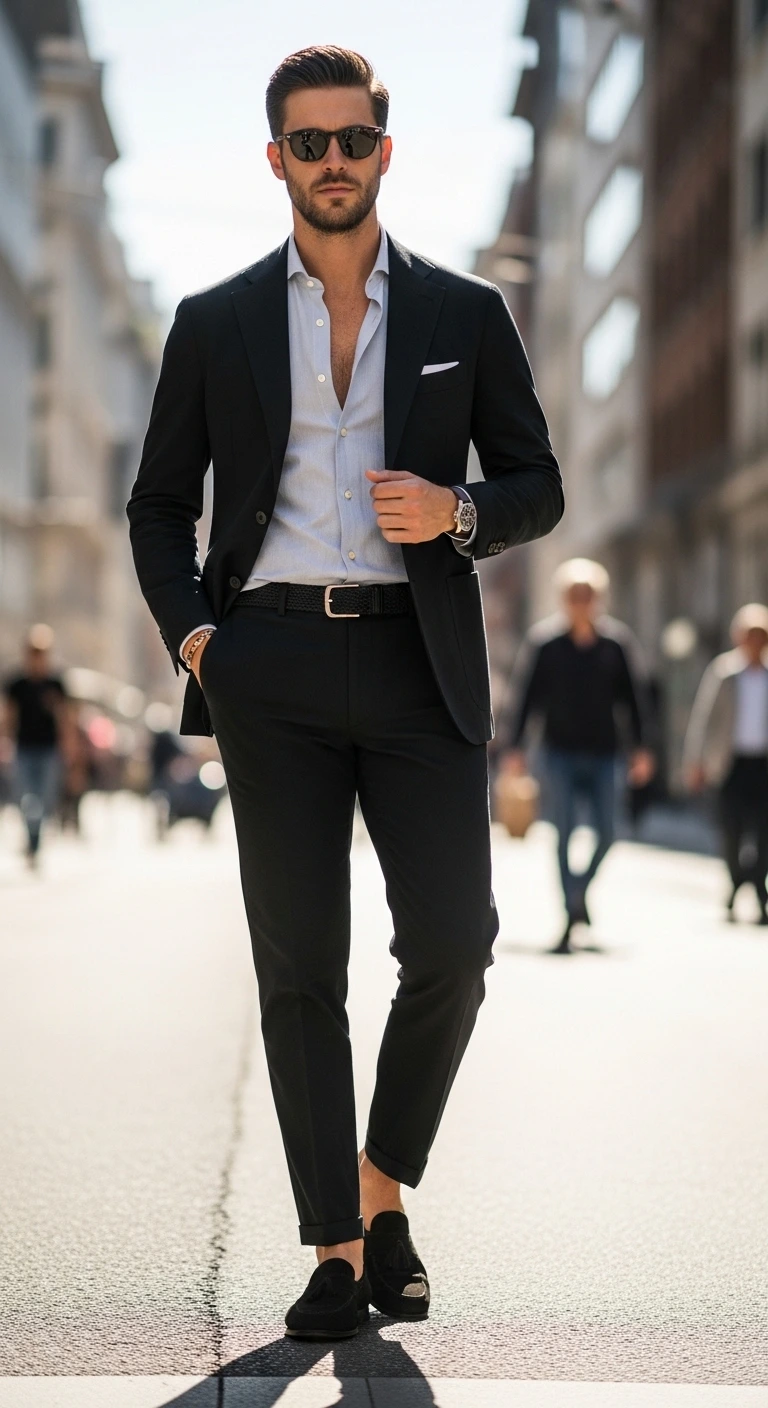 12 Graduation Suit Ideas That Make a Statement 8 Classic Black, But Make It Daytime