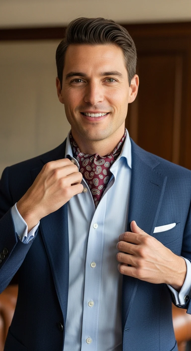 11 Cravats for Men That Elevate Any Outfit 4 Master The Classic Ascot Fold