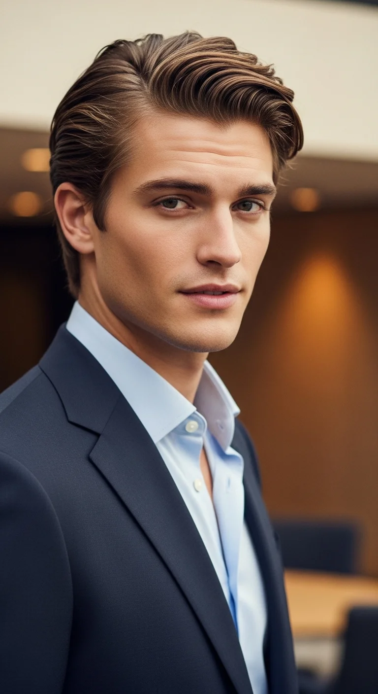 11 Hairstyles with Suits That Look Perfect 9 Medium Waves, Pushed Back