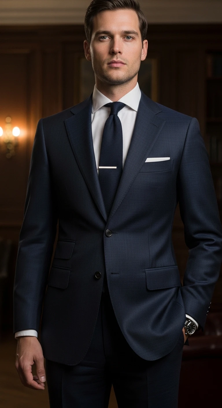 Men’s Funeral Outfit Ideas: 8 Options That Always Look Right 7 Navy Suit With Understated Details