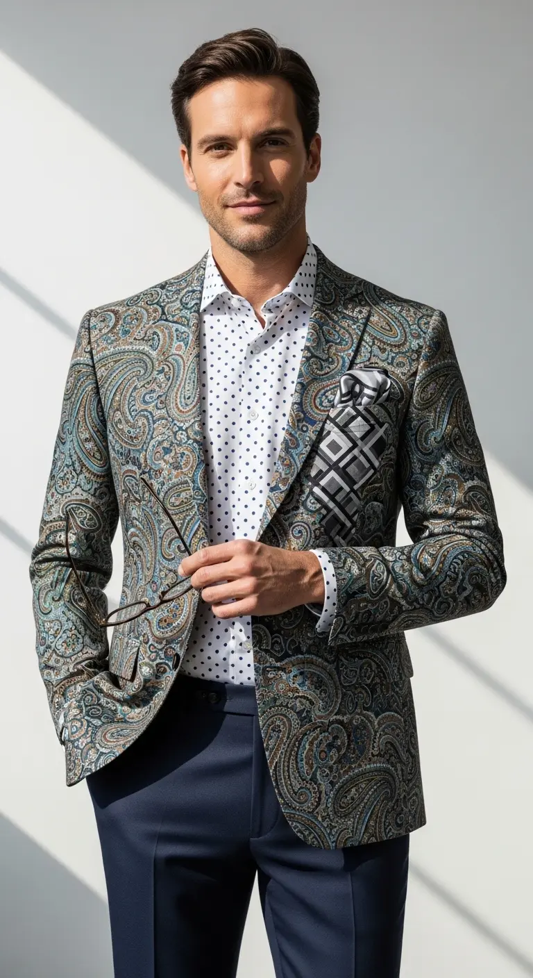 9 Pocket Squares for Men Ideas That Instantly Elevate Style 7 Play With Patterns: Paisley, Polka, And Geometric Wins