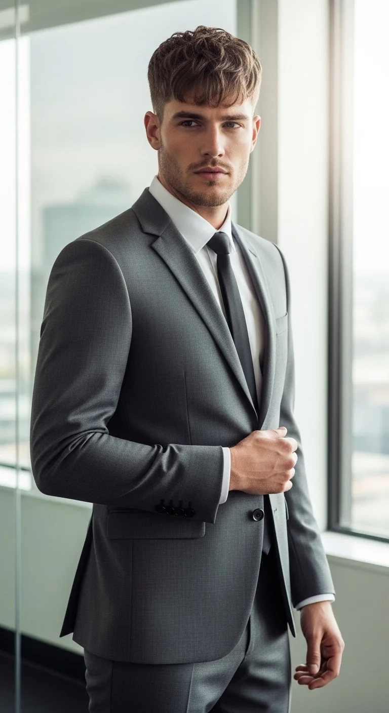 11 Hairstyles with Suits That Look Perfect 4 Textured Crop Meets Slim Suit