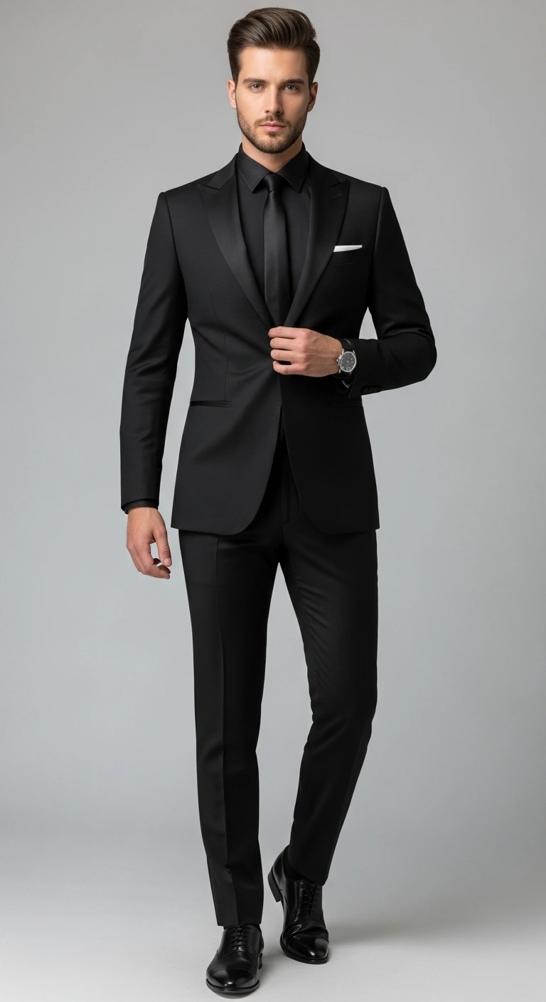 Men in Black Outfit: 12 Stylish Ideas for a Bold Look 10 All Black Formal Evening Event Look
