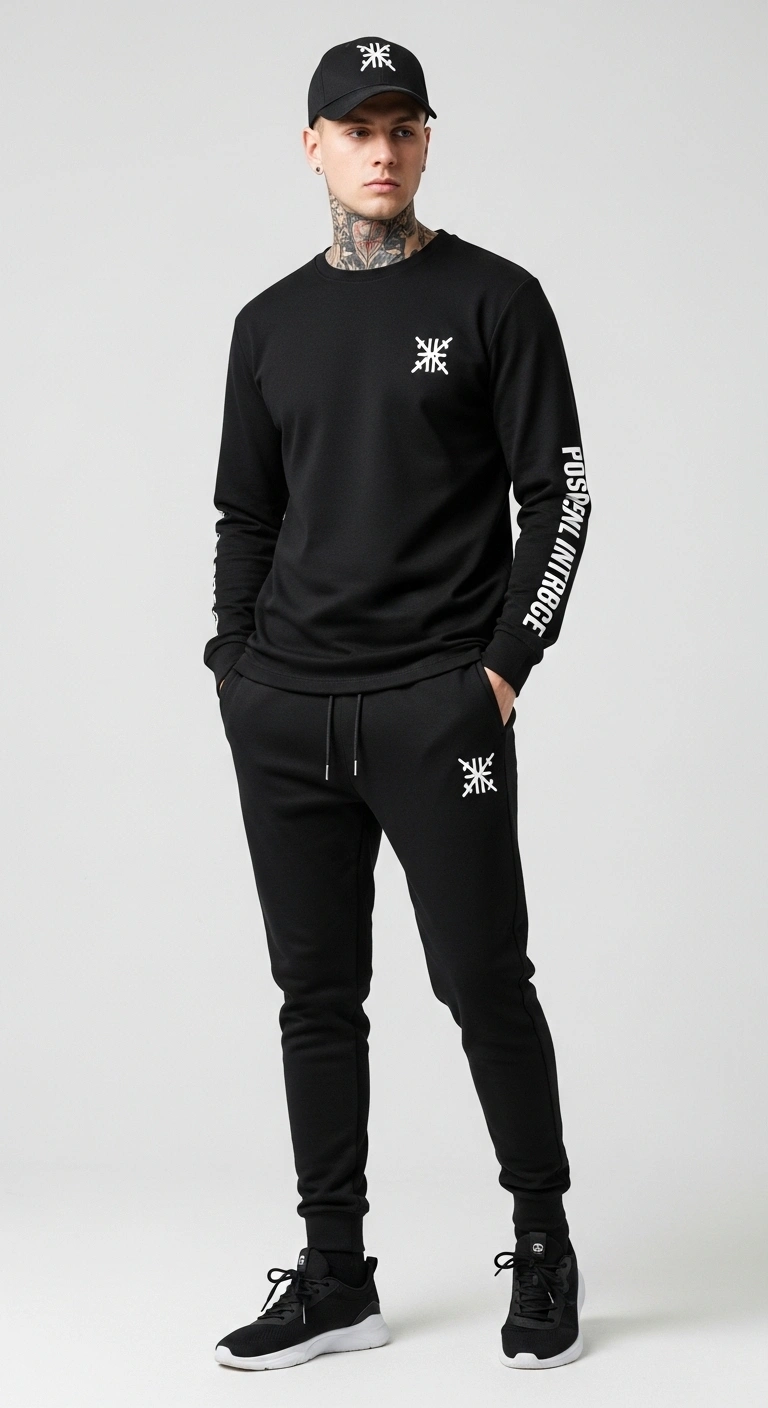 Men in Black Outfit: 12 Stylish Ideas for a Bold Look 16 Black Streetwear Graphic Minimal Accent Style