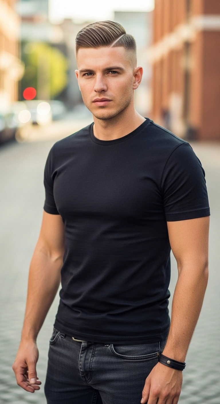 10 Crew Cut Hairstyles for Men That Look Insanely Sharp 8 Crew Cut With Hard Part