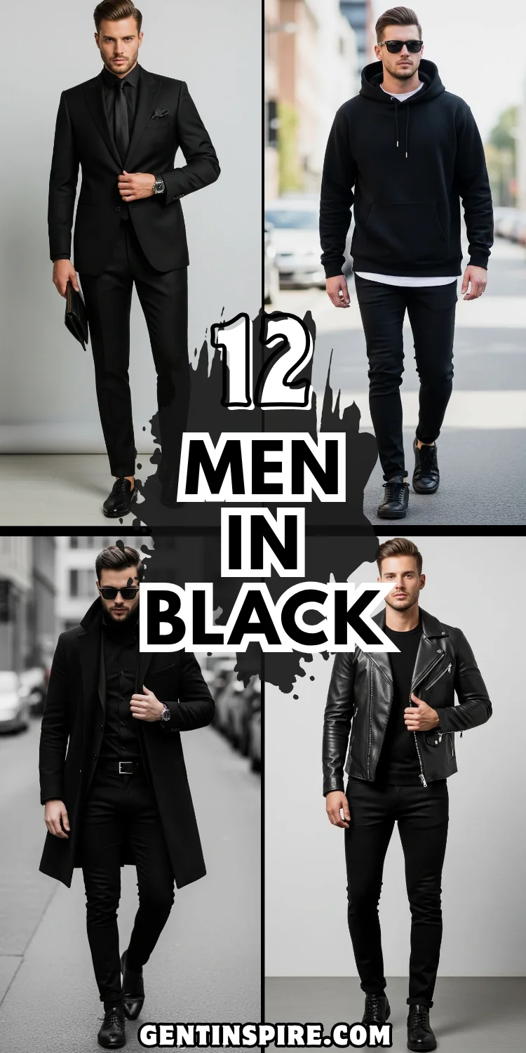Men in Black Outfit: 12 Stylish Ideas for a Bold Look 2 Men in Black