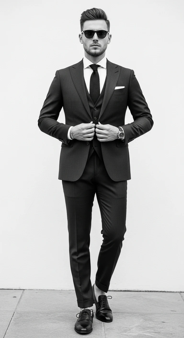 13 Men in Suits Looks That Always Impress 15 Monochrome Suit Look for Clean Aesthetic