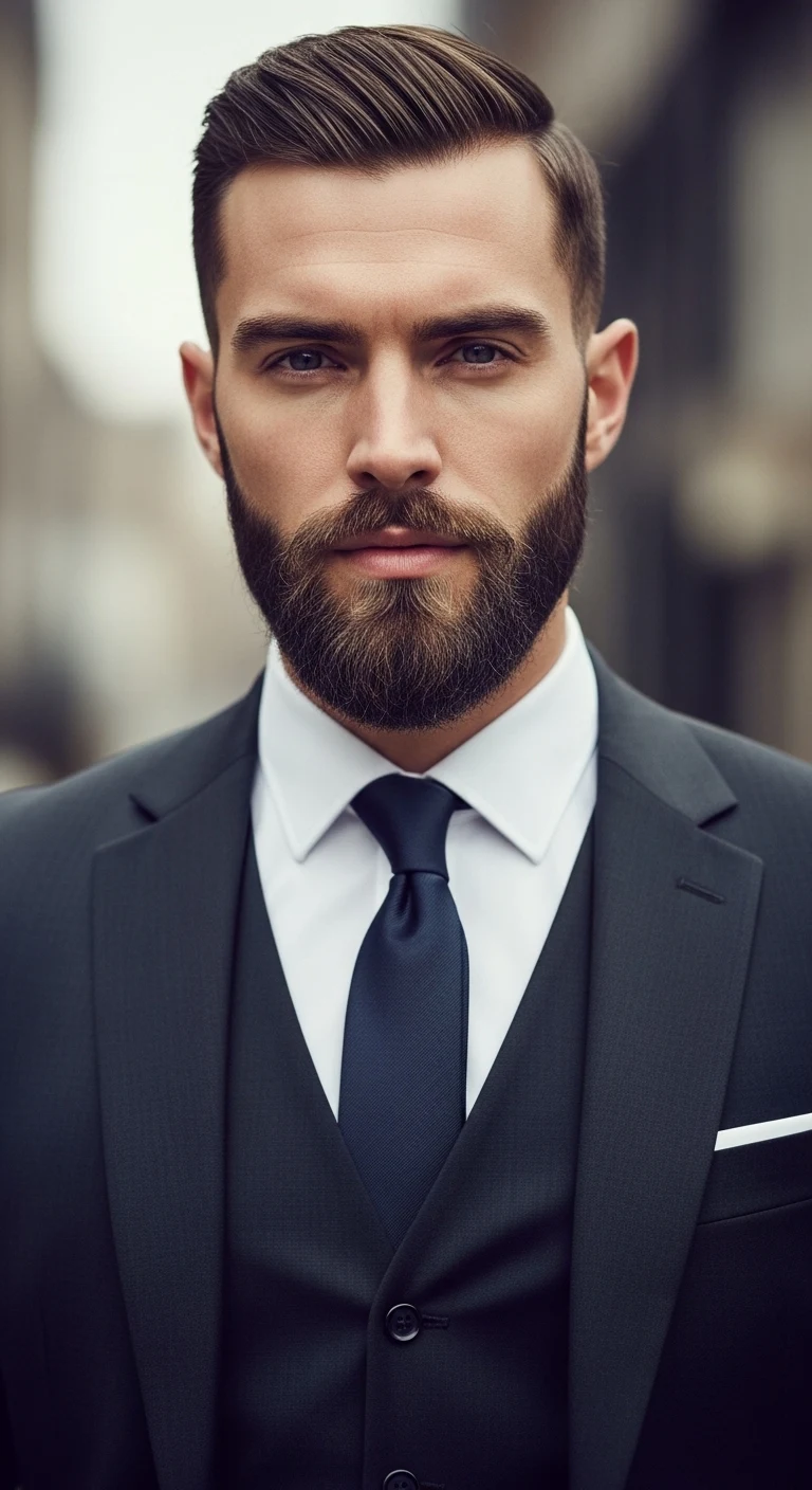 Formal Beard Styles: 11 Sharp Looks for Any Formal Moment 6 Short Boxed Beard with a Precise Jawline For Maximum Definition