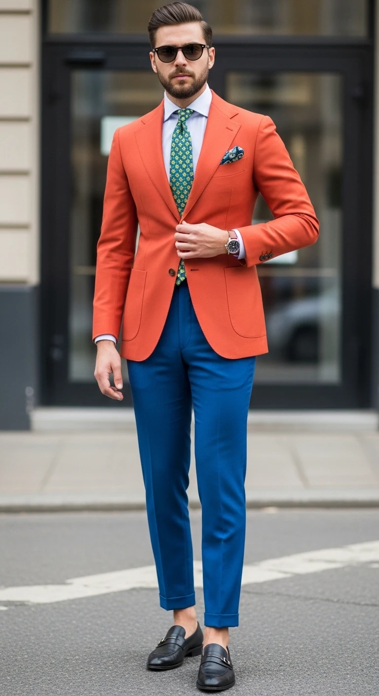 13 Men in Suits Looks That Always Impress 16 Statement Color Suit for Personality